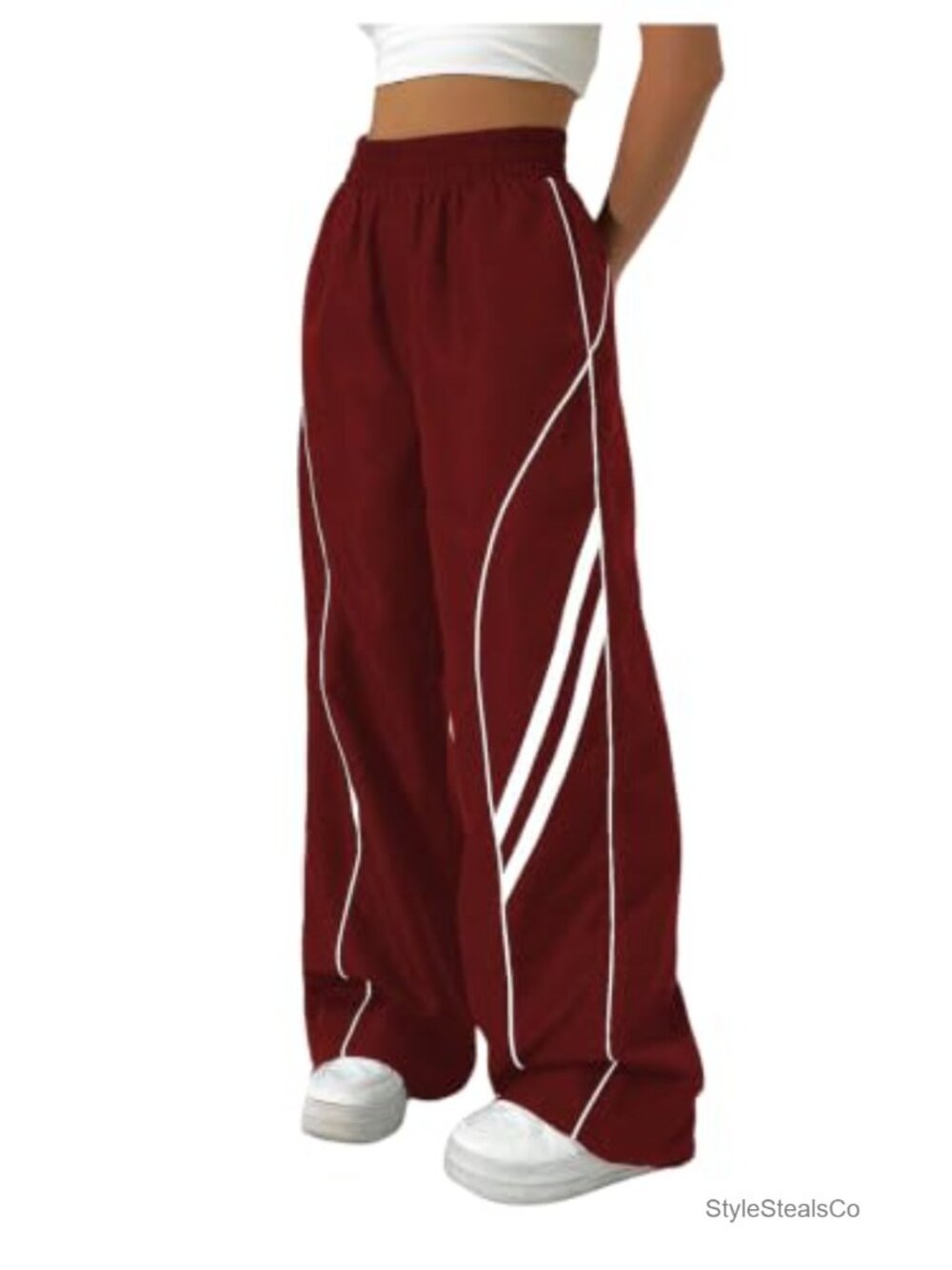 Women Wide Leg Track Pants Baggy Y2K Dance Streetwear